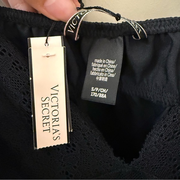 NWT VICTORIA’S SECRET Chantilly Lace Babydoll satin top in black size small - Picture 8 of 10